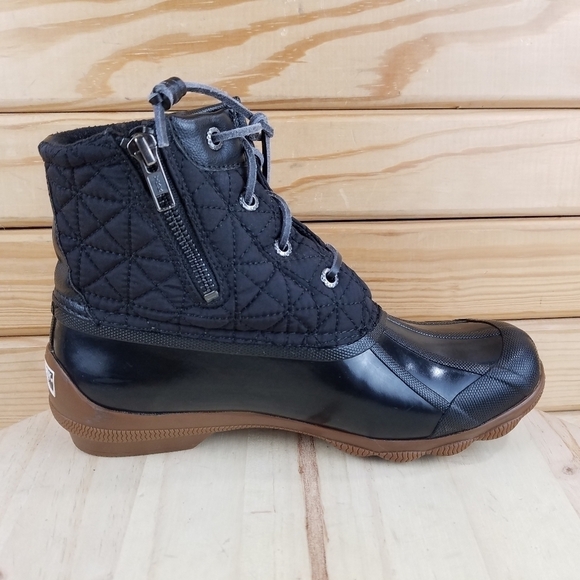 Sperry Duck Rain Boots Women's 7M Black Syren Gulf Quilted Waterproof STS85251 - Picture 9 of 12